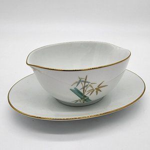 Vintage Noritake Gravy Boat with Attached Underplate Oriental #6341